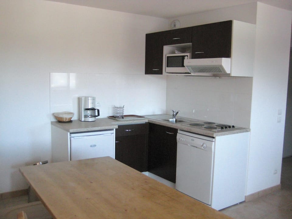 Kitchen or kitchenette, dishwasher, stove
