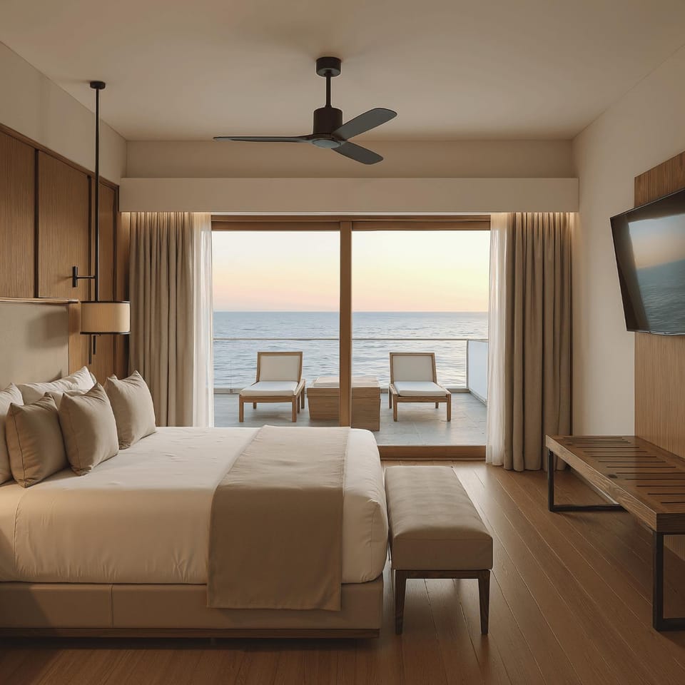 Bed, Photo of the whole room, Sea view