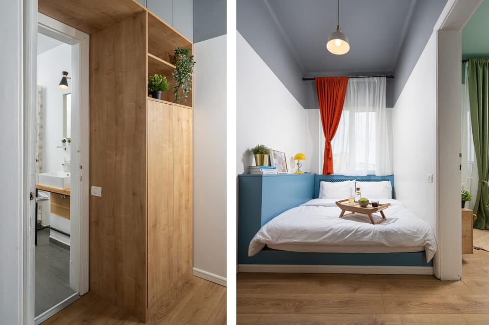 Bed, Bathroom, wardrobe