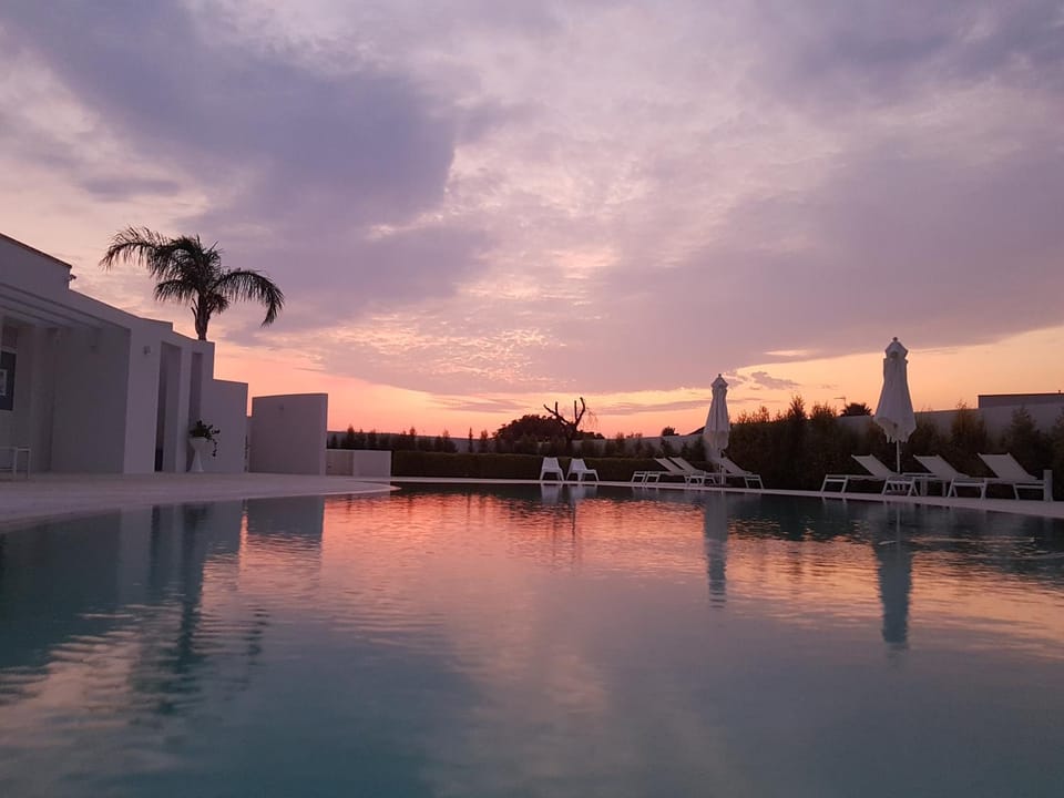 Swimming pool, Swimming pool, Sunset