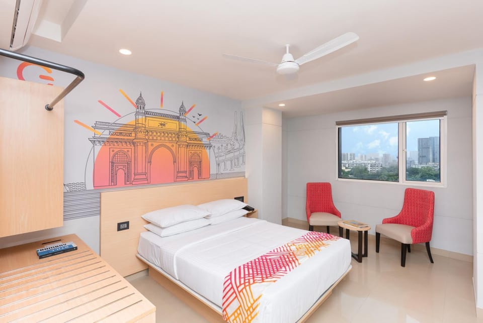 Bed, Photo of the whole room, Seating area, Bedroom, air conditioner