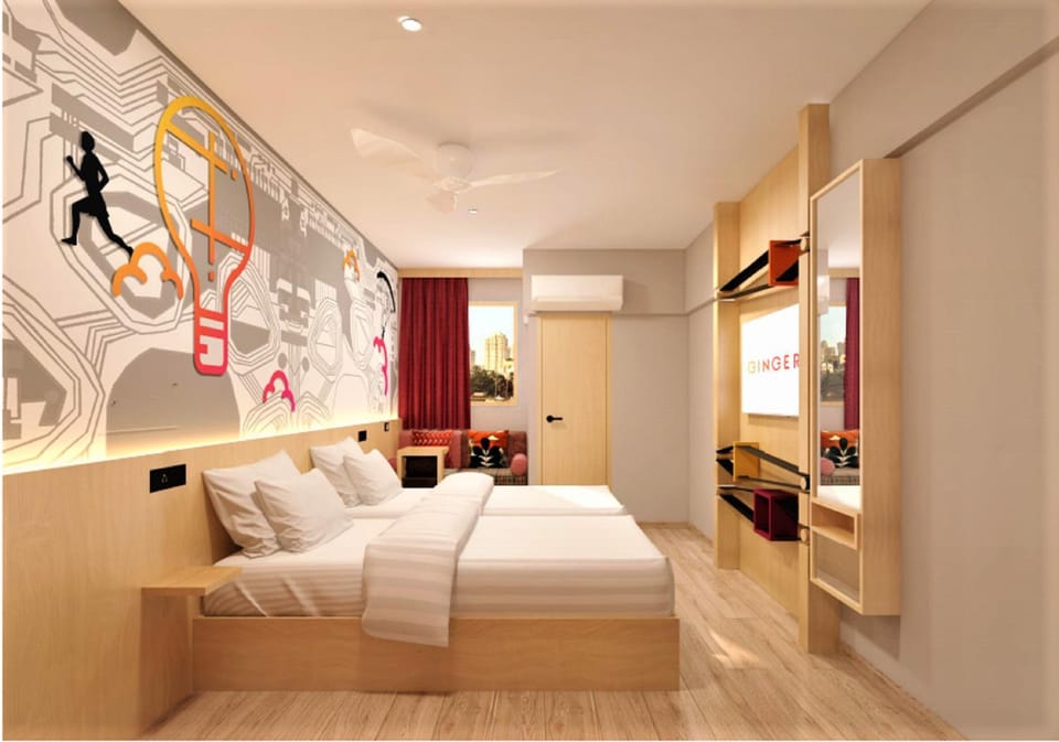 Bed, Photo of the whole room, Seating area, Bedroom, air conditioner