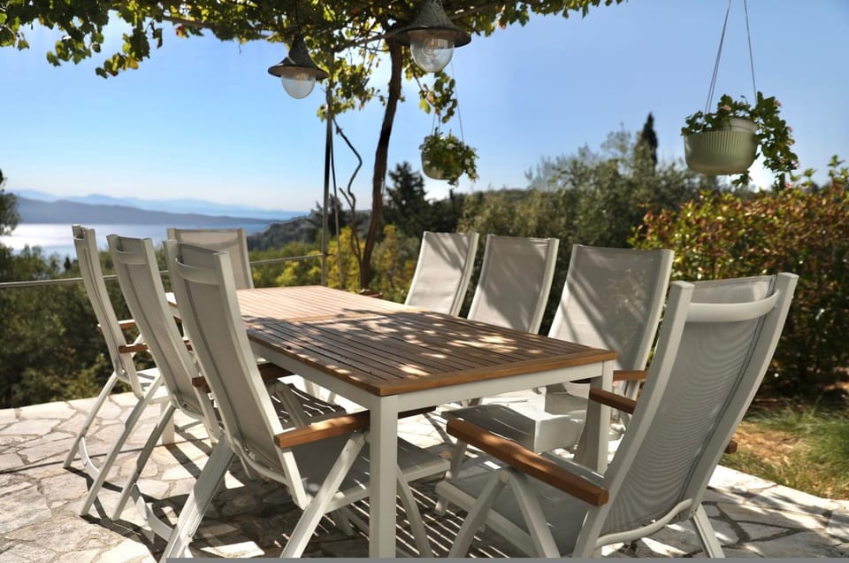 Patio, Natural landscape, View (from property/room), Dining area, Mountain view, Sea view