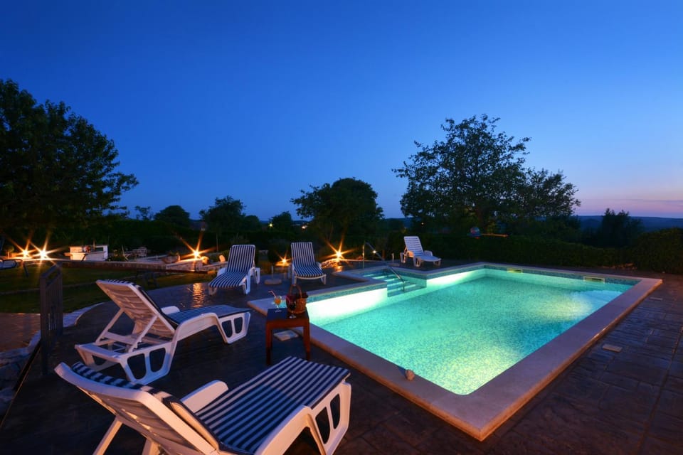 Night, Swimming pool, Swimming pool