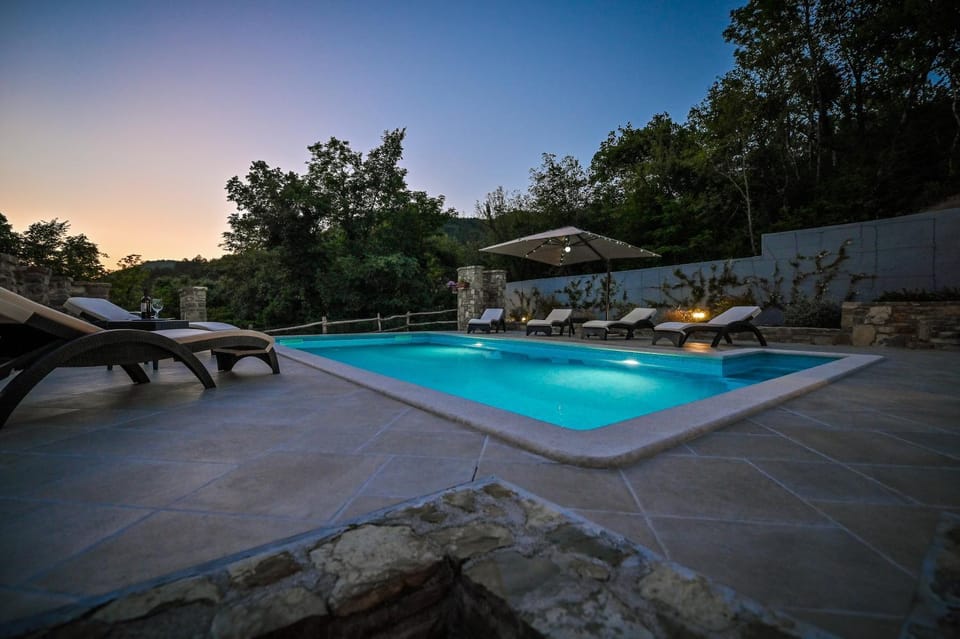 Swimming pool, Sunset