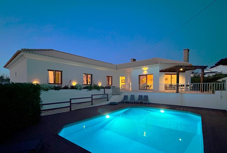 Night, Swimming pool, Sunset