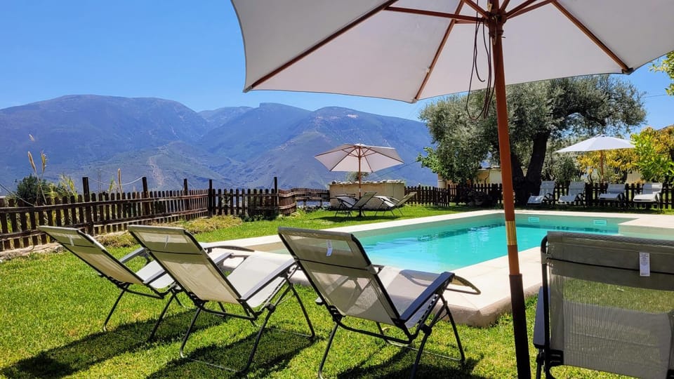 Day, Natural landscape, Garden, Garden view, Mountain view, Pool view, Swimming pool, sunbed