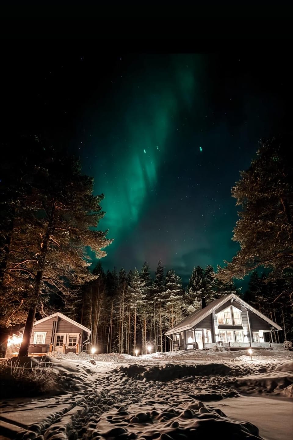 Property building, Night, Natural landscape, Winter