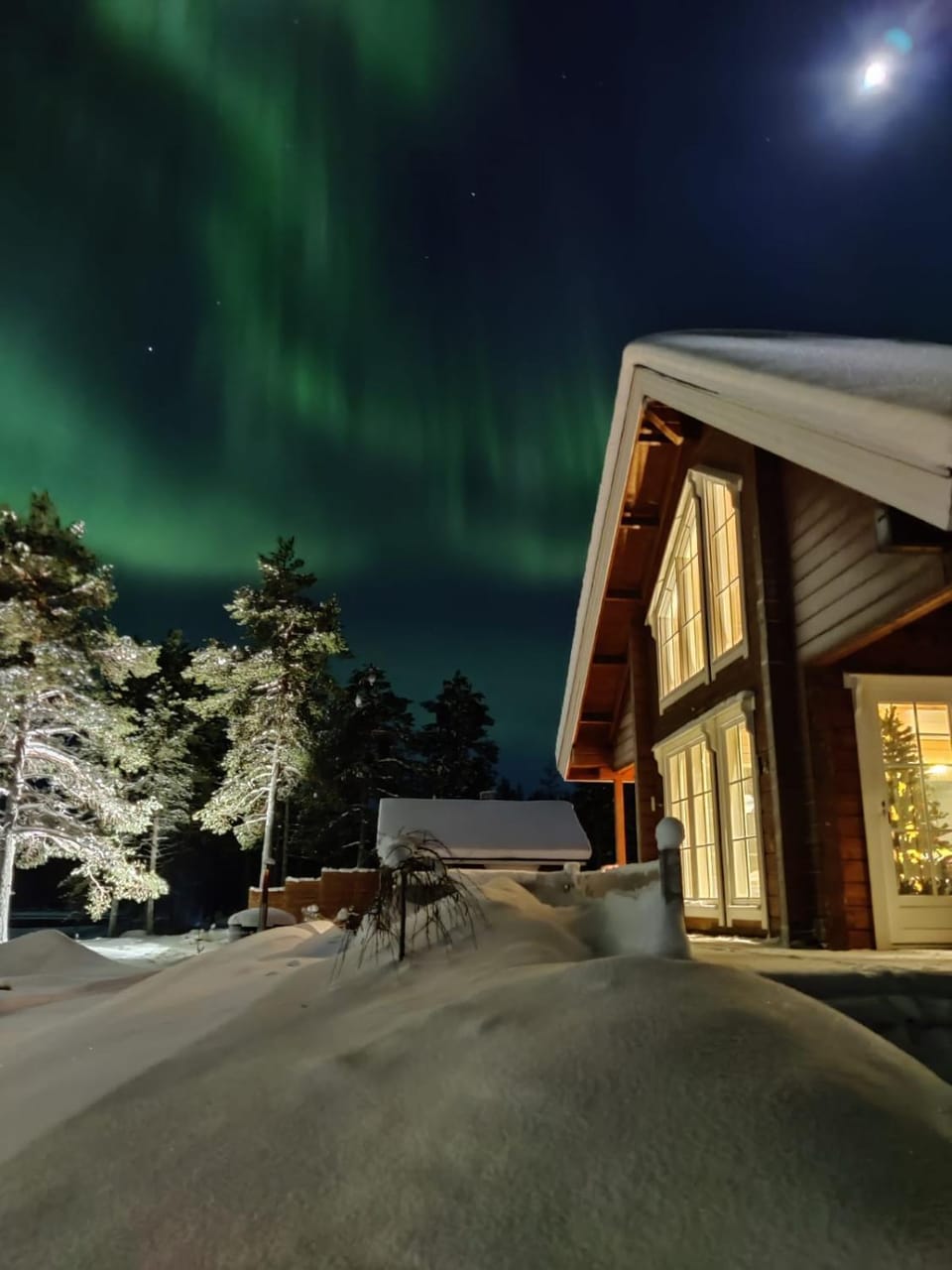 Property building, Night, Natural landscape, Winter