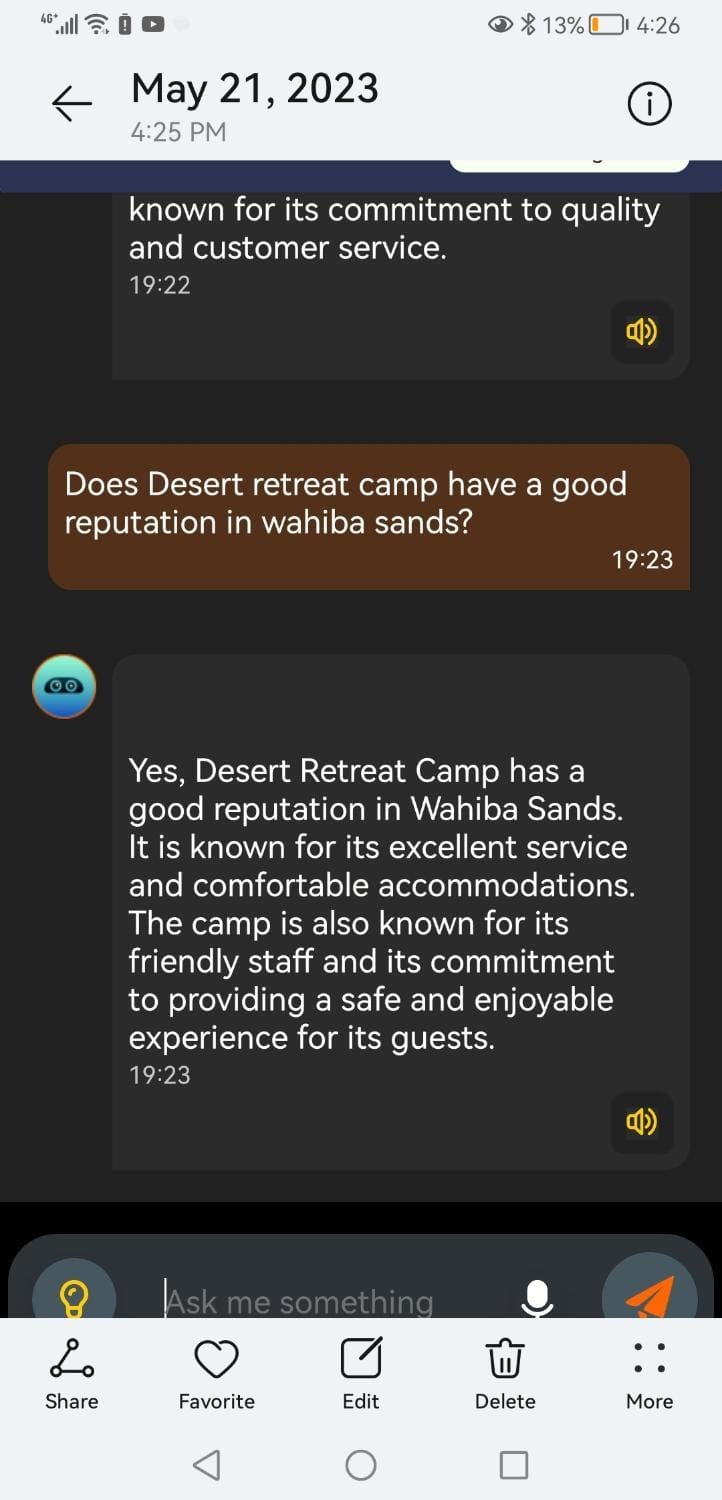 Desert Retreat Camp Luxury tent in Oman