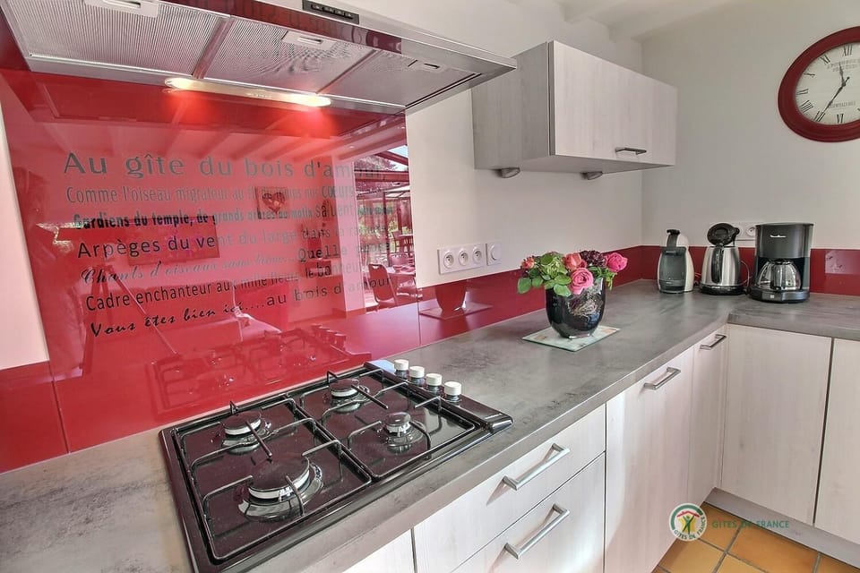Kitchen or kitchenette, stove, toaster