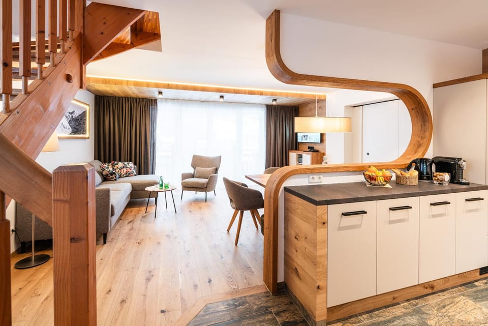 Kitchen or kitchenette, Living room, Dining area