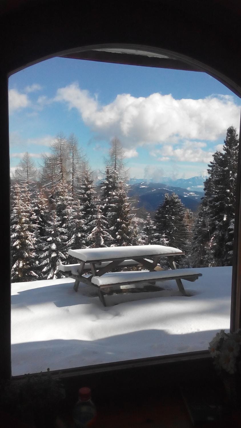 Winter, Garden view, Mountain view
