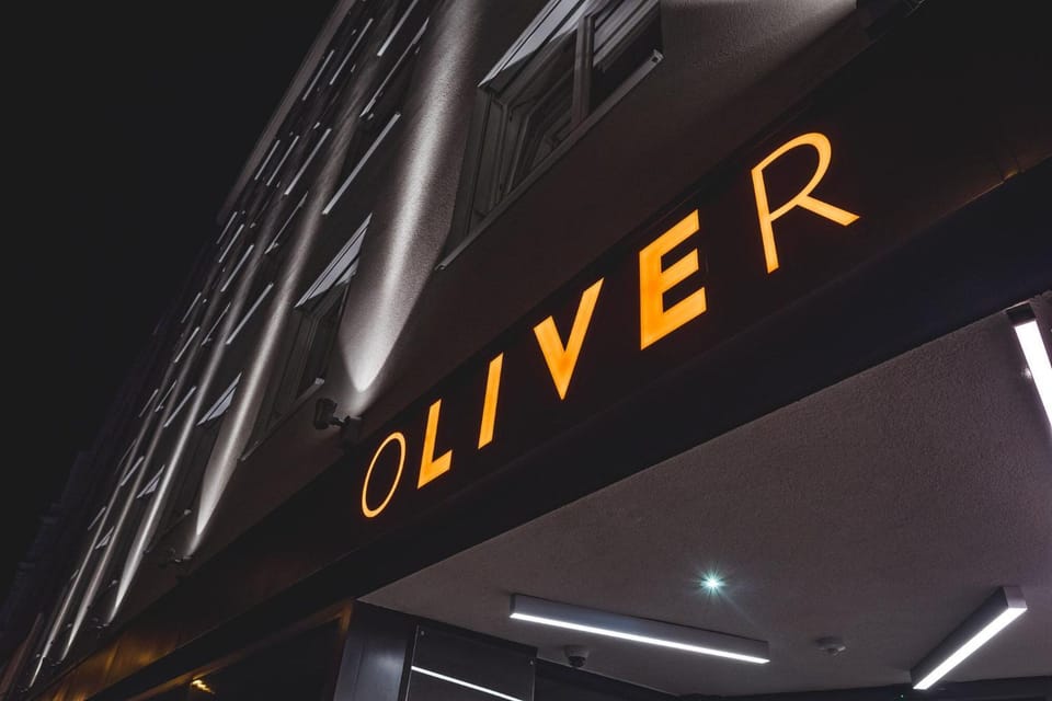 Property building, Night, Property logo or sign