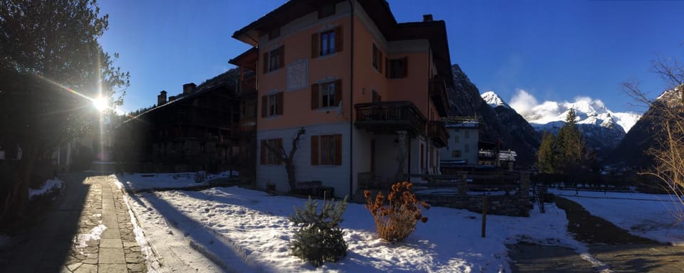 Property building, Winter, Sunset