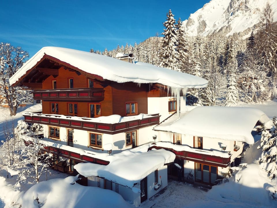 Property building, Natural landscape, Bird's eye view, Winter