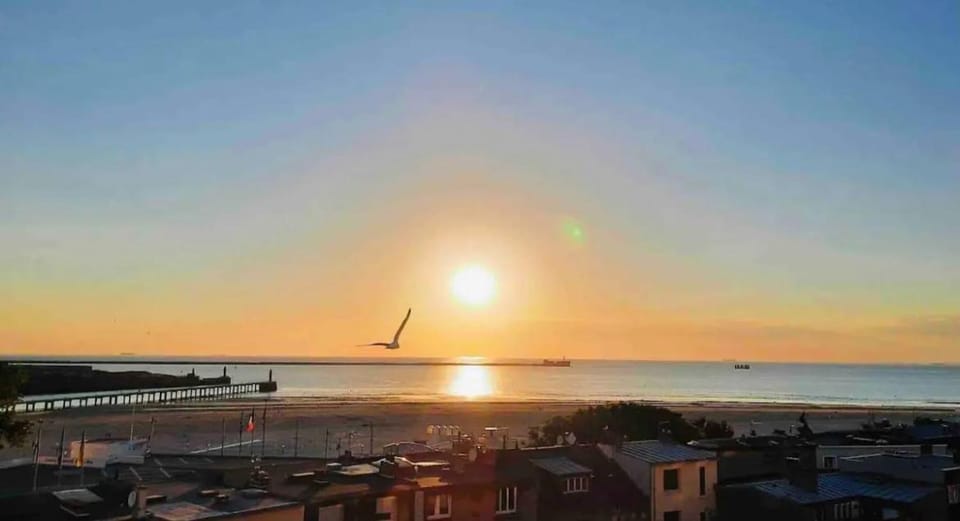 Beach, Sea view, Sunset