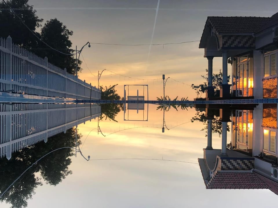 Natural landscape, Swimming pool, Sunset