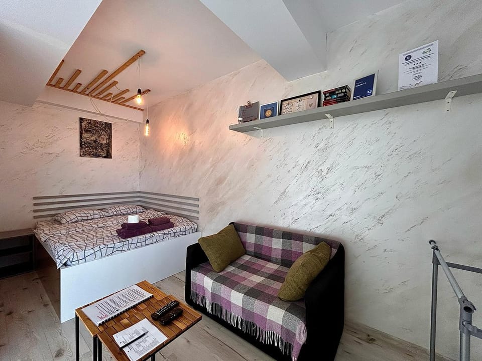 Bed, Living room, Photo of the whole room, Seating area, Bedroom