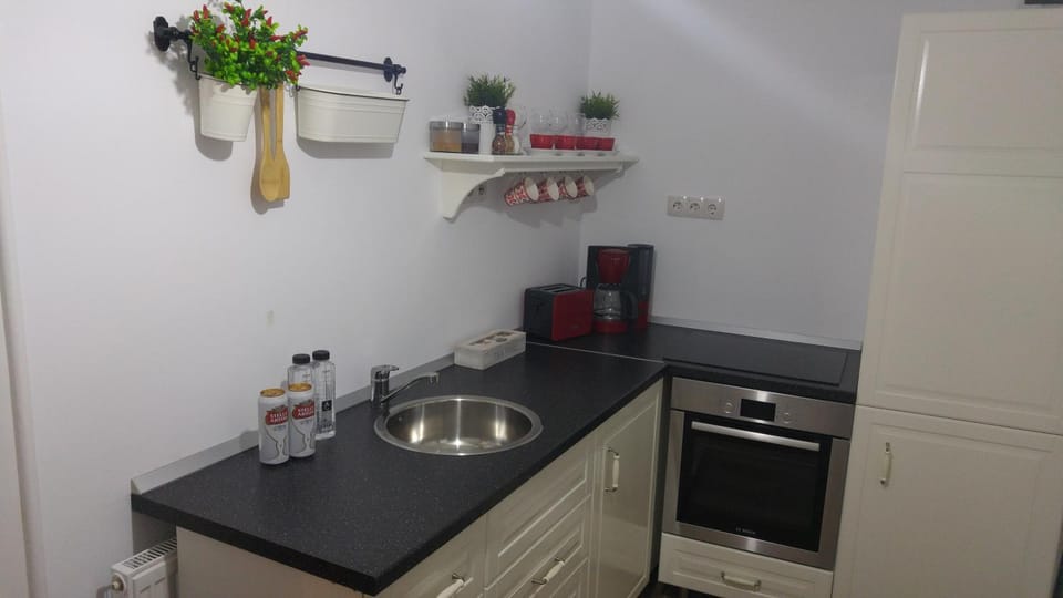 Coffee/tea facilities, Kitchen or kitchenette, stove
