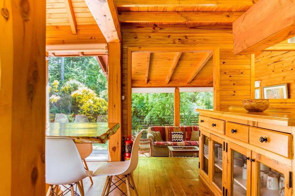 Living room, Dining area, Garden view
