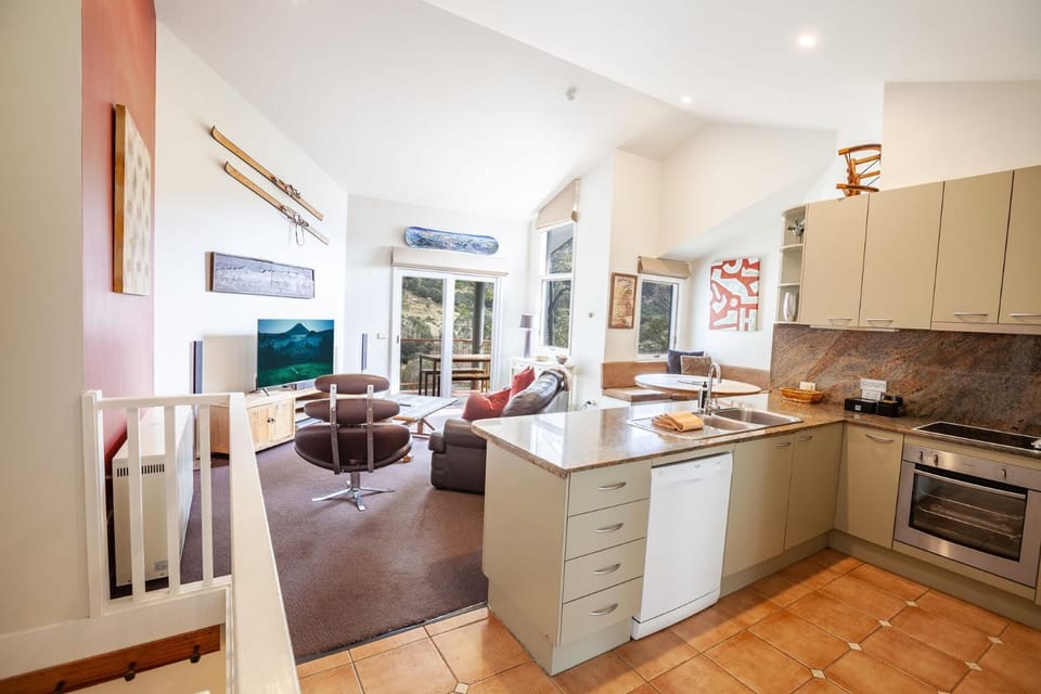Kitchen or kitchenette, Living room, Dining area