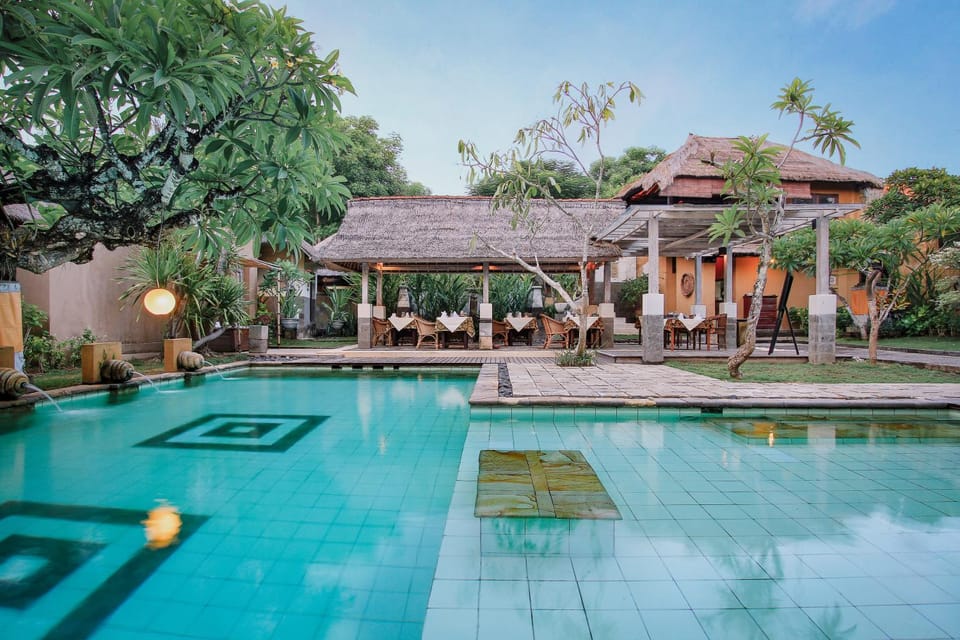 Property building, Text overlay, Pool view, Swimming pool, Swimming pool