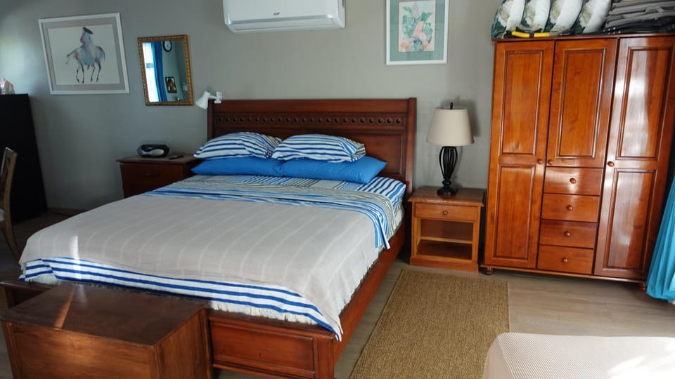 Bed, Bedroom, fireplace, wardrobe, air conditioner