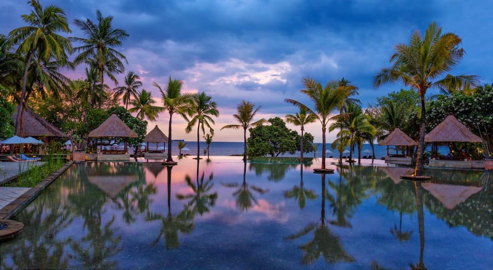 Swimming pool, Swimming pool, Sunset