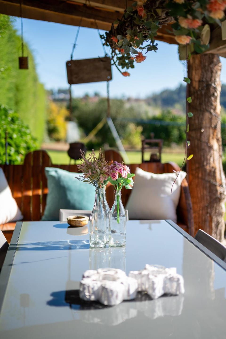 Natural landscape, Dining area, Garden view, Mountain view