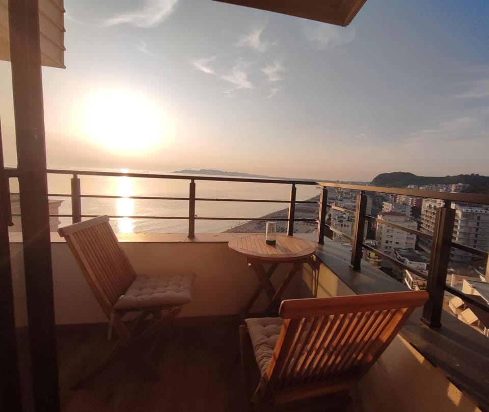 Day, Natural landscape, View (from property/room), Balcony/Terrace, Seating area, Sea view, Sunset