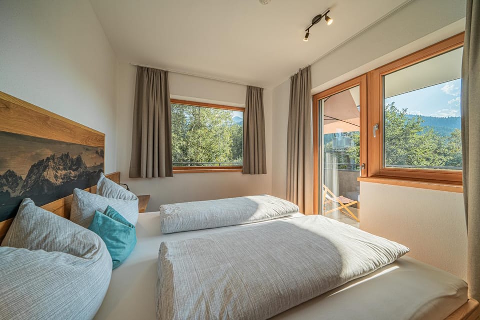 Bed, Natural landscape, Bedroom, Mountain view