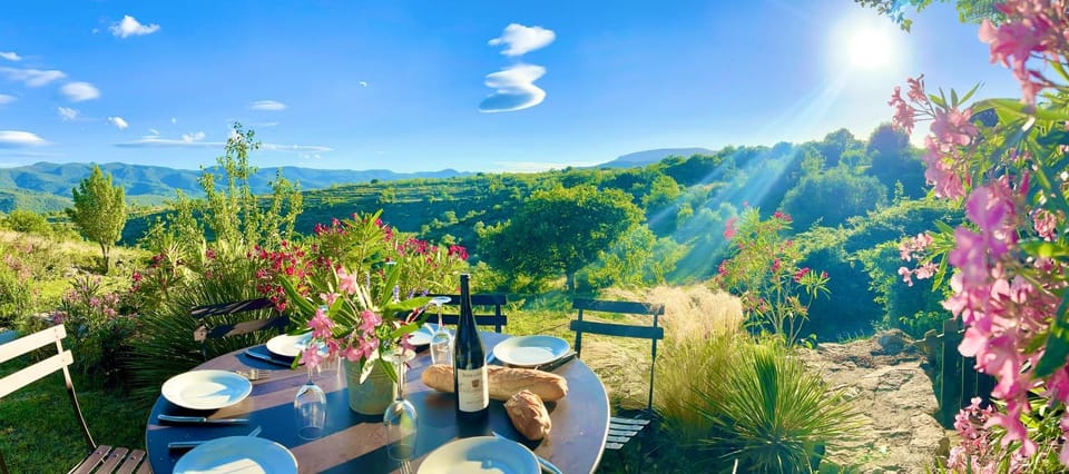 Spring, Day, Natural landscape, View (from property/room), Dining area, Garden view, Mountain view
