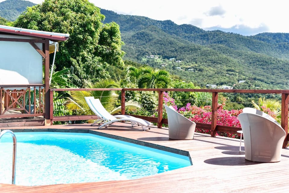 Natural landscape, Garden, Garden view, Mountain view, Pool view, Swimming pool, sunbed