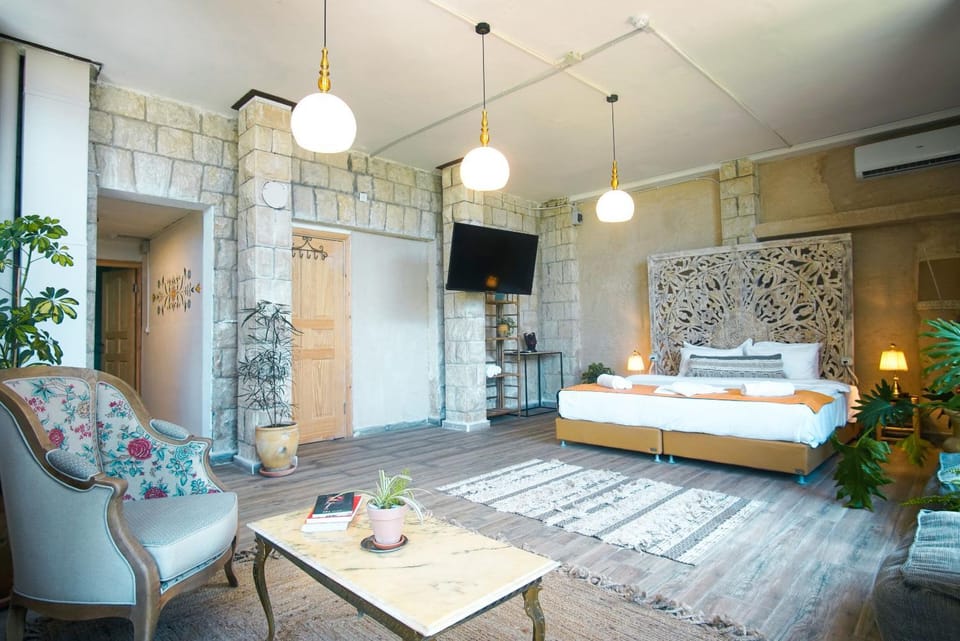 Communal lounge/ TV room, Bed, TV and multimedia, Living room, Photo of the whole room, Seating area, Evening entertainment, Bedroom, towels, air conditioner