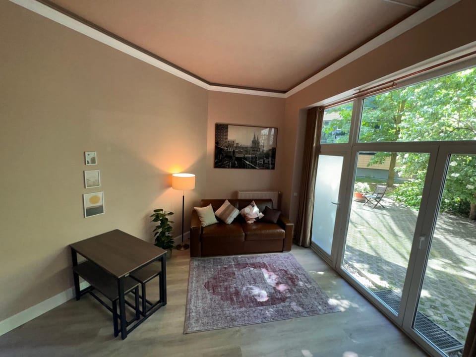 Living room, Seating area, Garden view