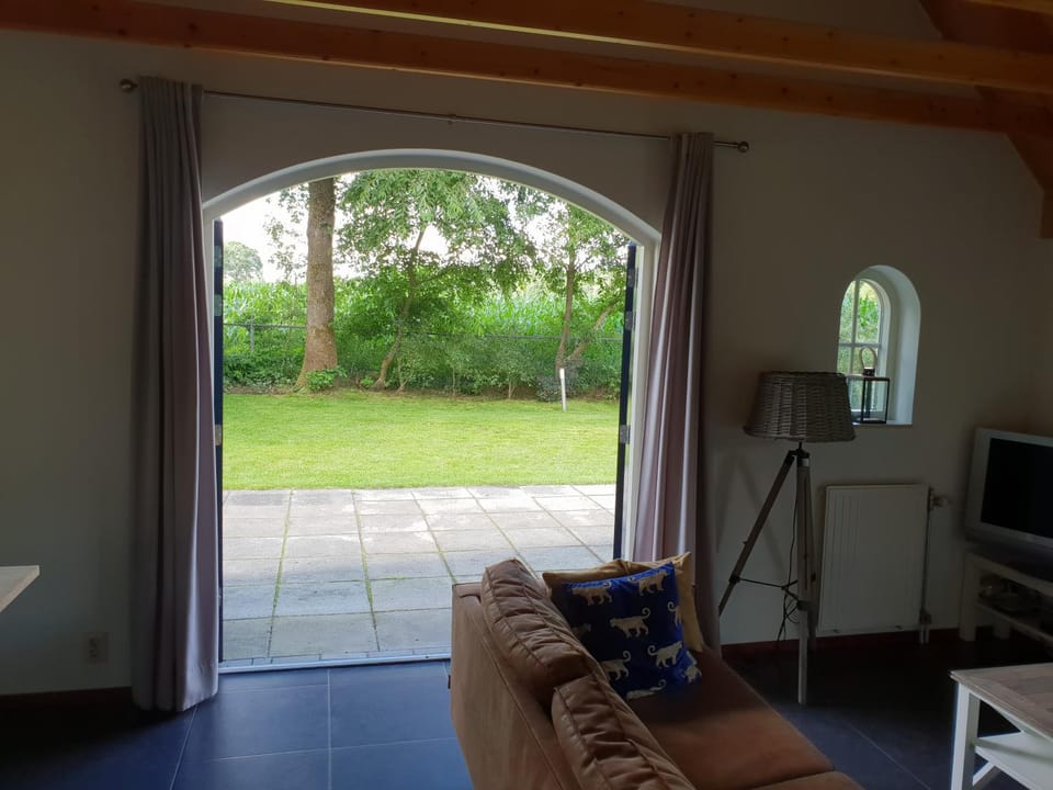 Living room, Seating area, Garden view