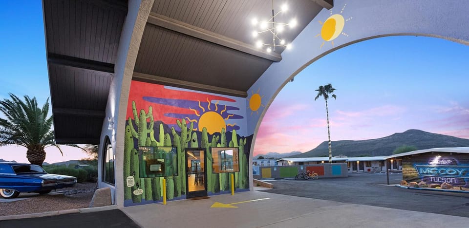 Facade/entrance, Sunset
