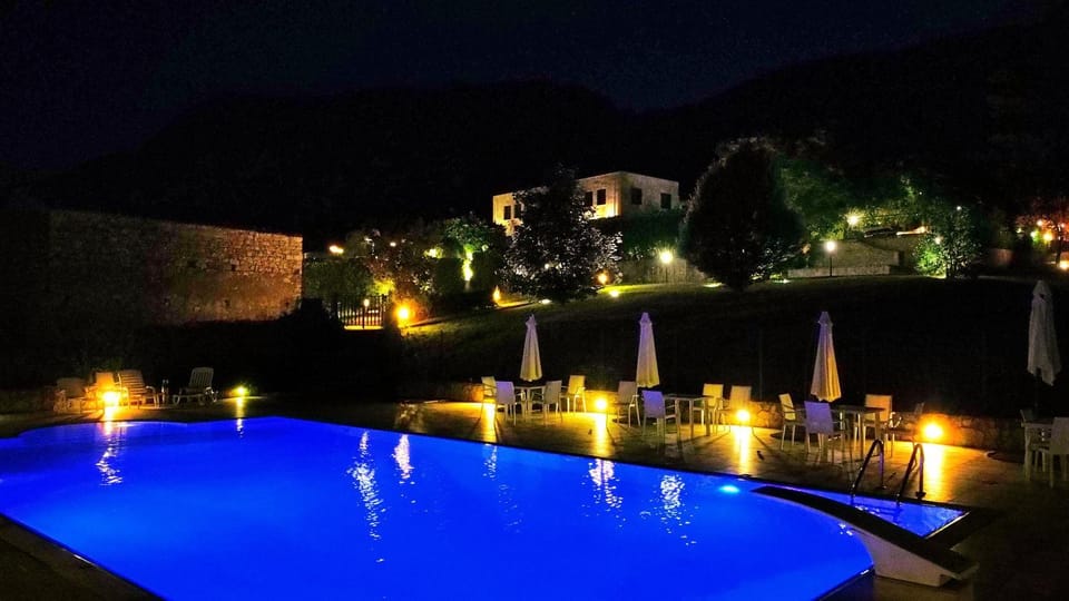 Night, Pool view, Swimming pool
