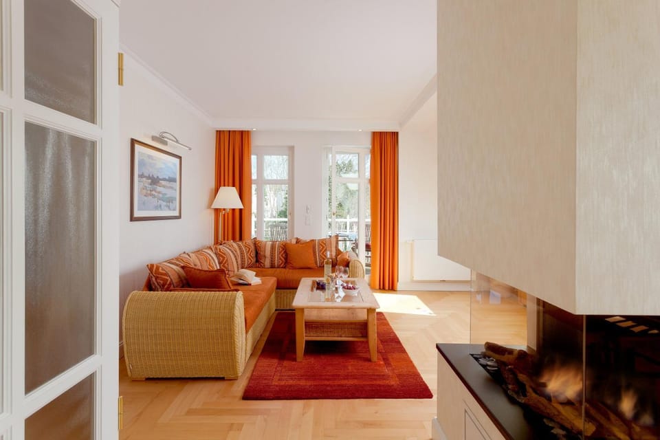 Living room, fireplace