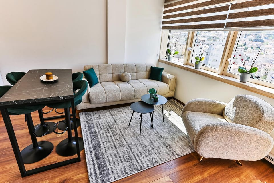 Living room, Living room, Dining area, City view