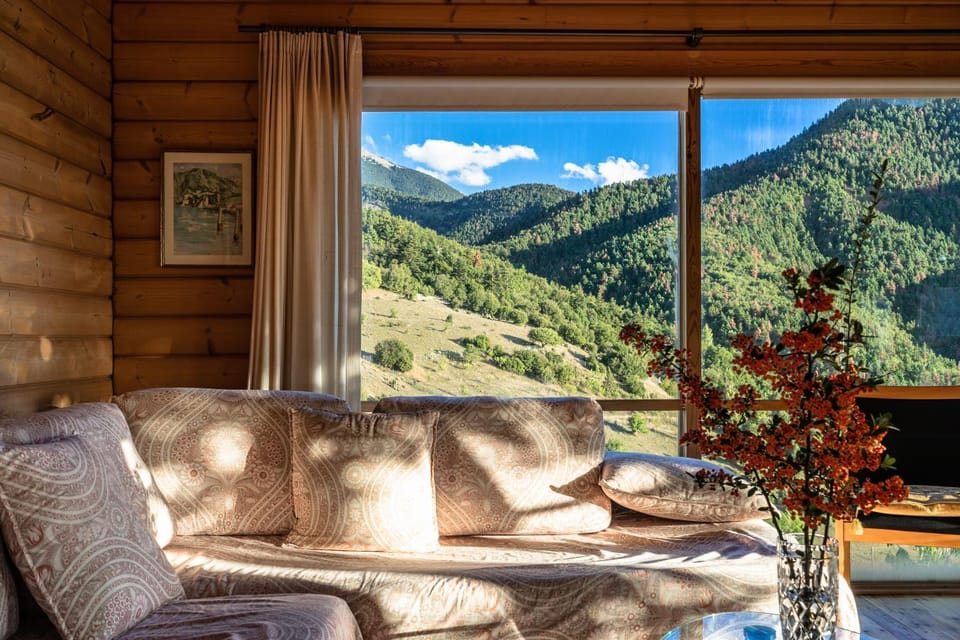 Natural landscape, Living room, Seating area, Mountain view