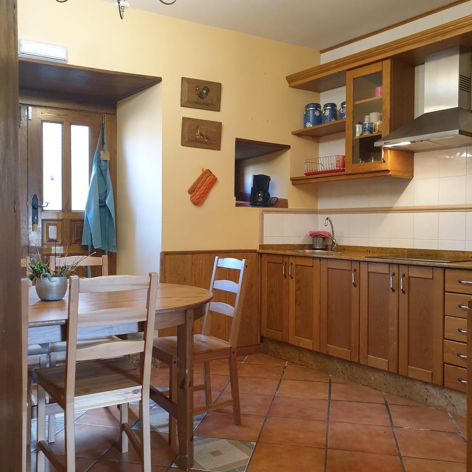 Kitchen or kitchenette, stove, kitchen