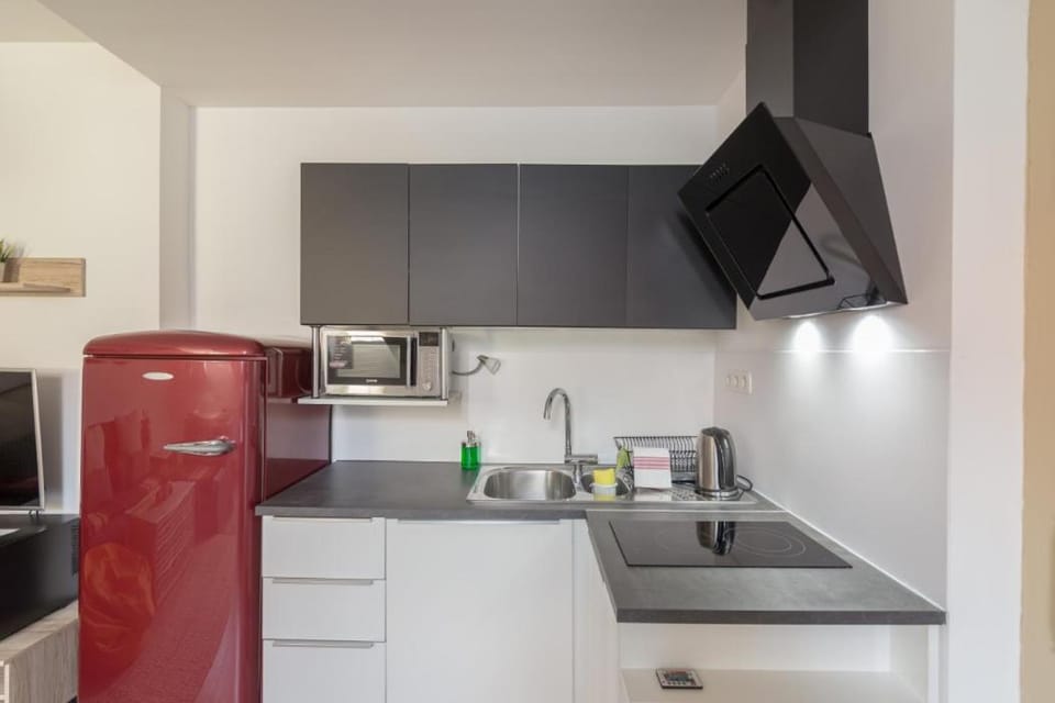 Coffee/tea facilities, Kitchen or kitchenette, minibar, stove