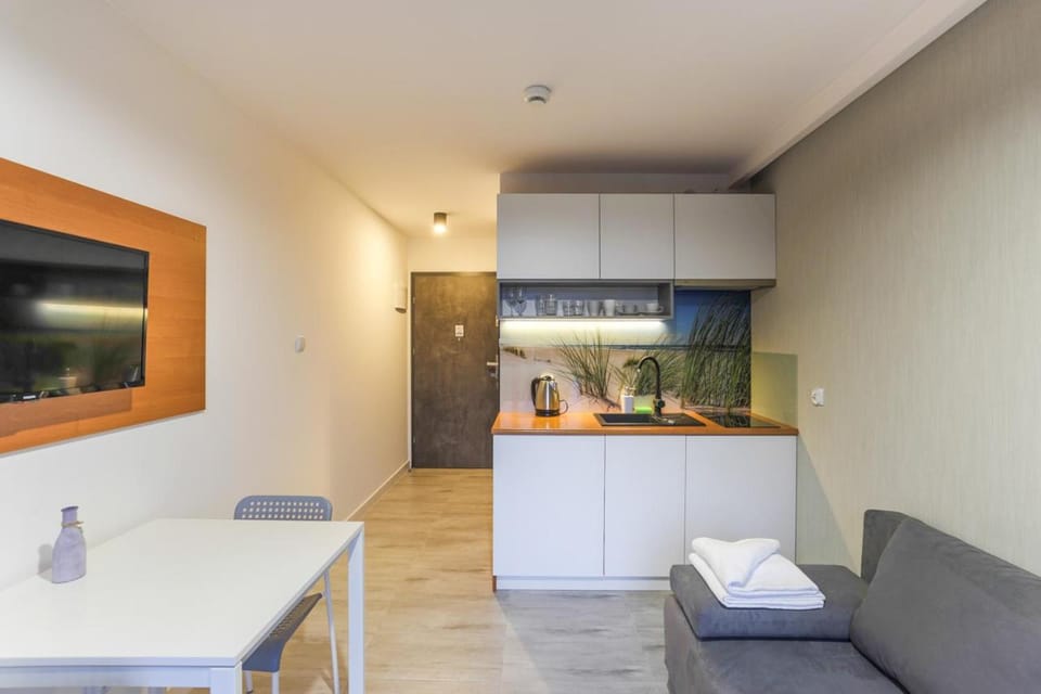 Kitchen or kitchenette, Living room, Seating area