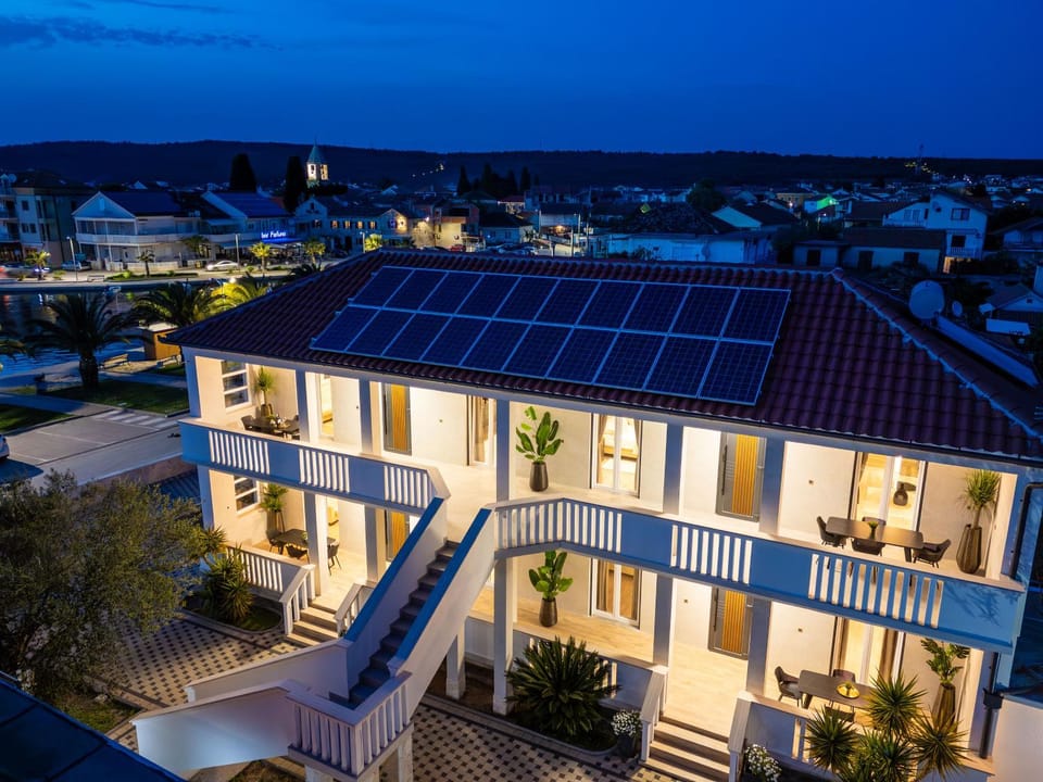 Property building, Night, Neighbourhood, Bird's eye view, View (from property/room), Balcony/Terrace, City view