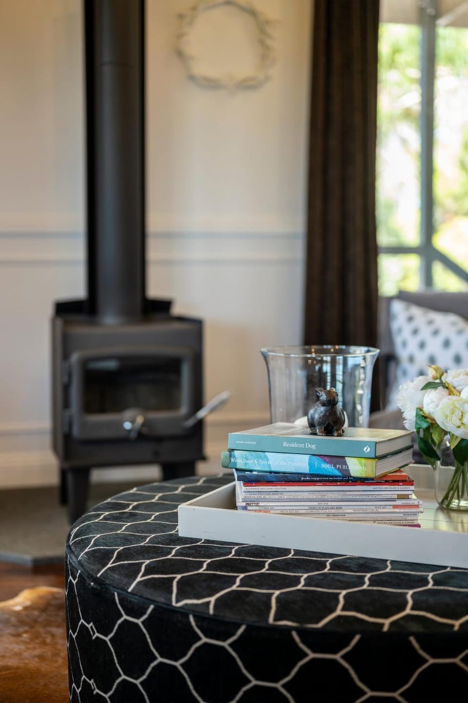 Living room, fireplace