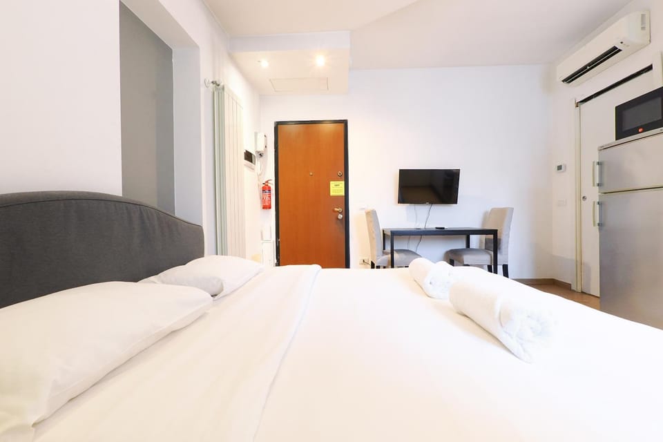 Bed, TV and multimedia, Kitchen or kitchenette, Photo of the whole room, Bedroom, air conditioner