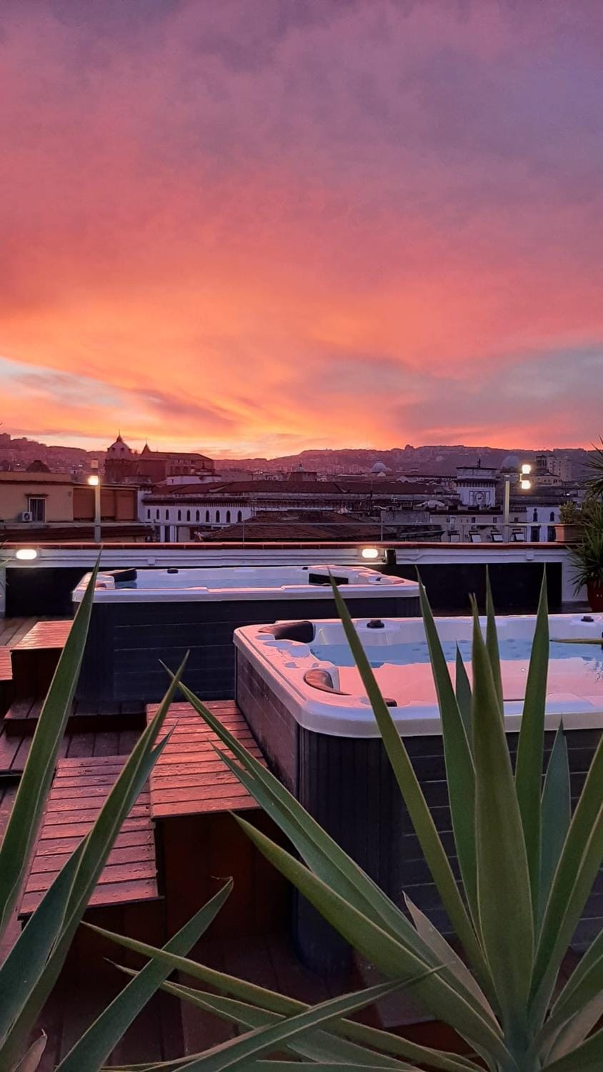 Patio, Patio, Natural landscape, Summer, Hot Tub, View (from property/room), Balcony/Terrace, Sunset