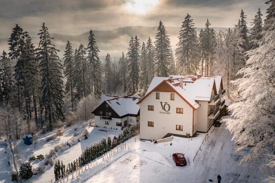 Property building, Winter, Mountain view